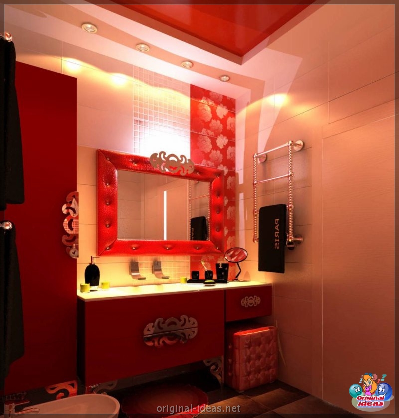 Baño rojo - 90 fotos de las ideas de diseño moderno brillante (baño, rojo, fotos, ideas, diseño, moderno) Baño rojo - 90 fotos de las ideas de diseño moderno brillante