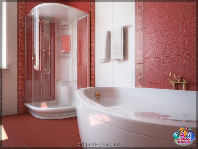 Baño rojo - 90 fotos de las ideas de diseño moderno brillante (baño, rojo, fotos, ideas, diseño, moderno) Baño rojo - 90 fotos de las ideas de diseño moderno brillante