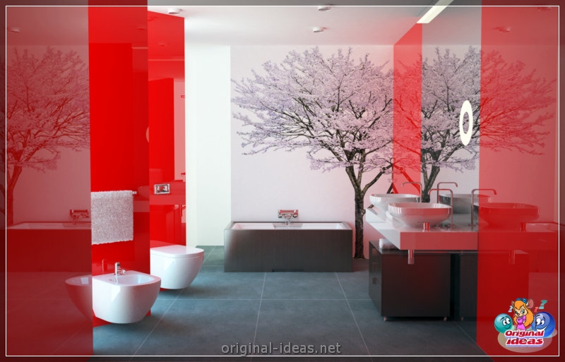 Baño rojo - 90 fotos de las ideas de diseño moderno brillante (baño, rojo, fotos, ideas, diseño, moderno) Baño rojo - 90 fotos de las ideas de diseño moderno brillante