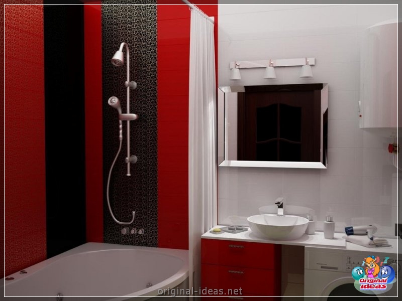Baño rojo - 90 fotos de las ideas de diseño moderno brillante (baño, rojo, fotos, ideas, diseño, moderno) Baño rojo - 90 fotos de las ideas de diseño moderno brillante