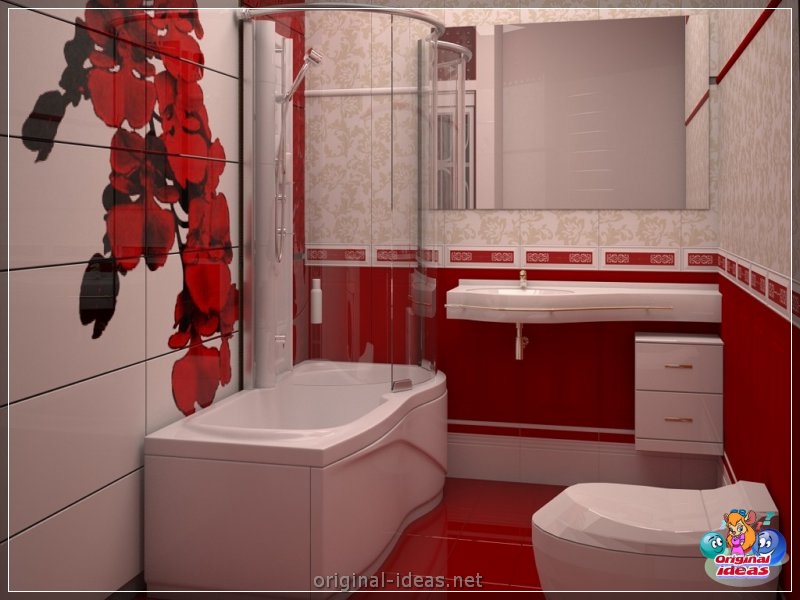Baño rojo - 90 fotos de las ideas de diseño moderno brillante (baño, rojo, fotos, ideas, diseño, moderno) Baño rojo - 90 fotos de las ideas de diseño moderno brillante