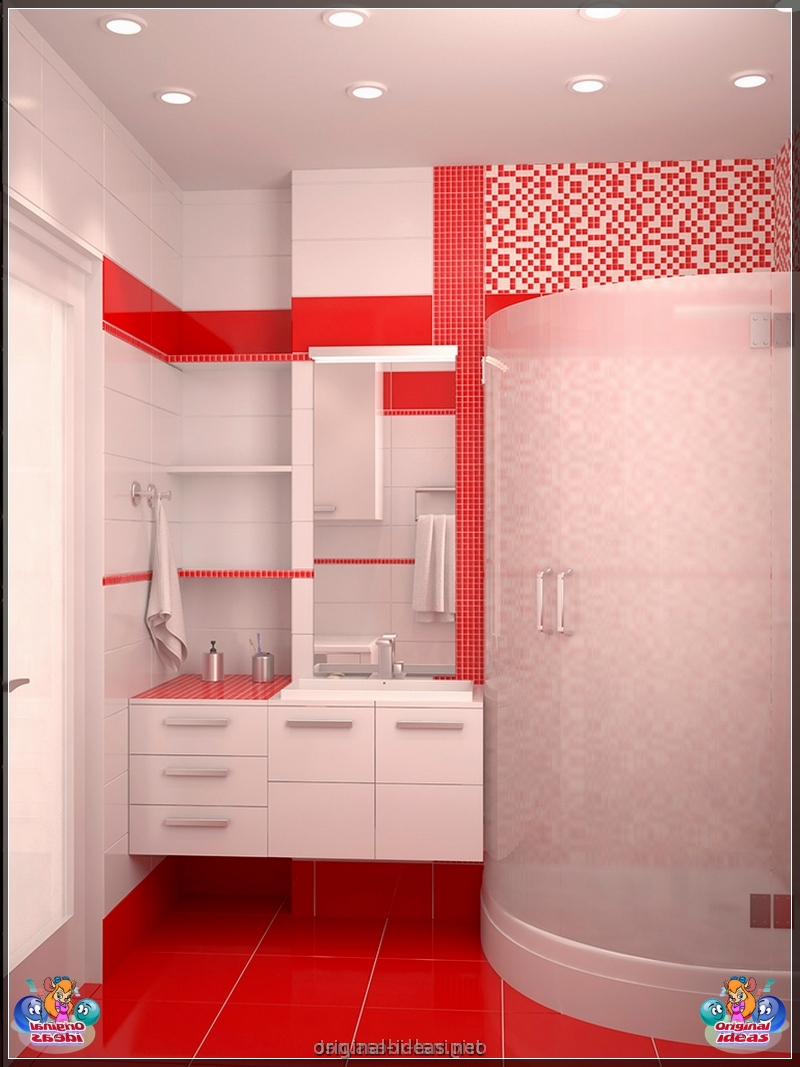 Baño rojo - 90 fotos de las ideas de diseño moderno brillante (baño, rojo, fotos, ideas, diseño, moderno) Baño rojo - 90 fotos de las ideas de diseño moderno brillante