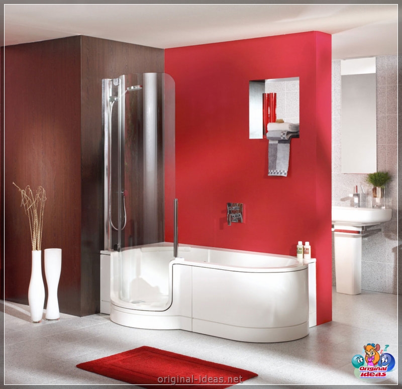 Baño rojo - 90 fotos de las ideas de diseño moderno brillante (baño, rojo, fotos, ideas, diseño, moderno) Baño rojo - 90 fotos de las ideas de diseño moderno brillante