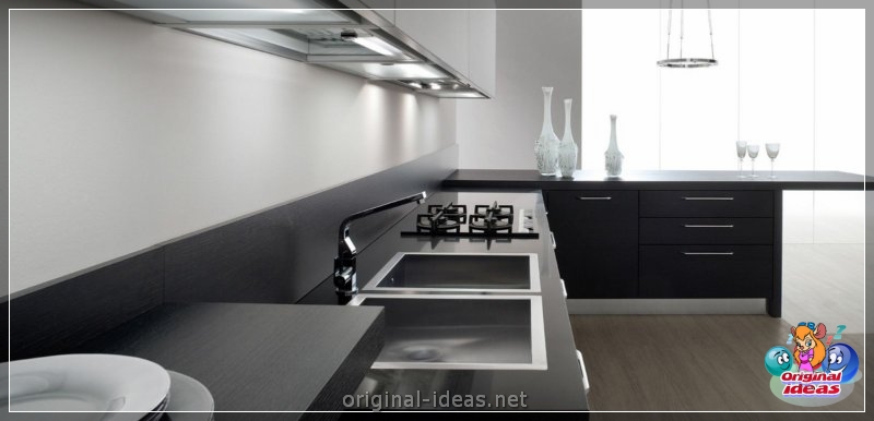 Cocina en blanco y negro - 75 fotos de diseño elegante y armonía de combinación (cocina, blanco, negro, fotos, diseño) Cocina en blanco y negro - 75 fotos de diseño elegante y armonía de combinación