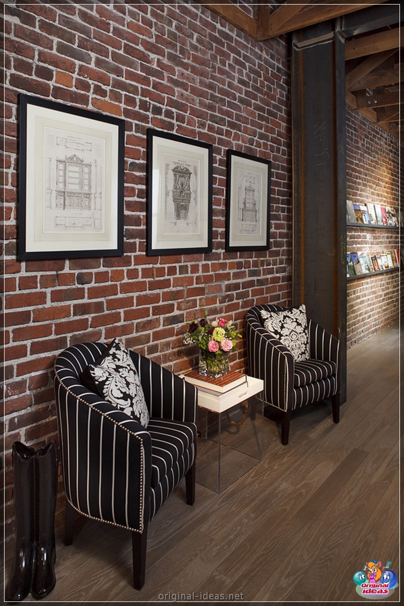 Decoración de pared con Brick - 75 fotos de hermosas fotos en un estilo moderno (decoración, pared, fotos, estilo, moderno, baldosas flexible imitando) Decoración de pared con Brick - 75 fotos de hermosas fotos en un estilo moderno