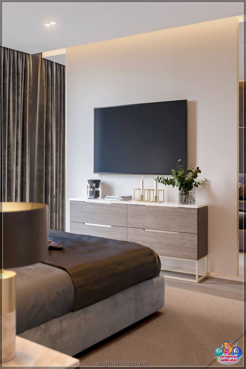 Cómo y dónde colocar un televisor en el dormitorio: revisión de las mejores soluciones + fotos con instrucciones (cómo, televisor, dormitorio, soluciones) Cómo y dónde colocar un televisor en el dormitorio: revisión de las mejores soluciones + fotos con instrucciones
