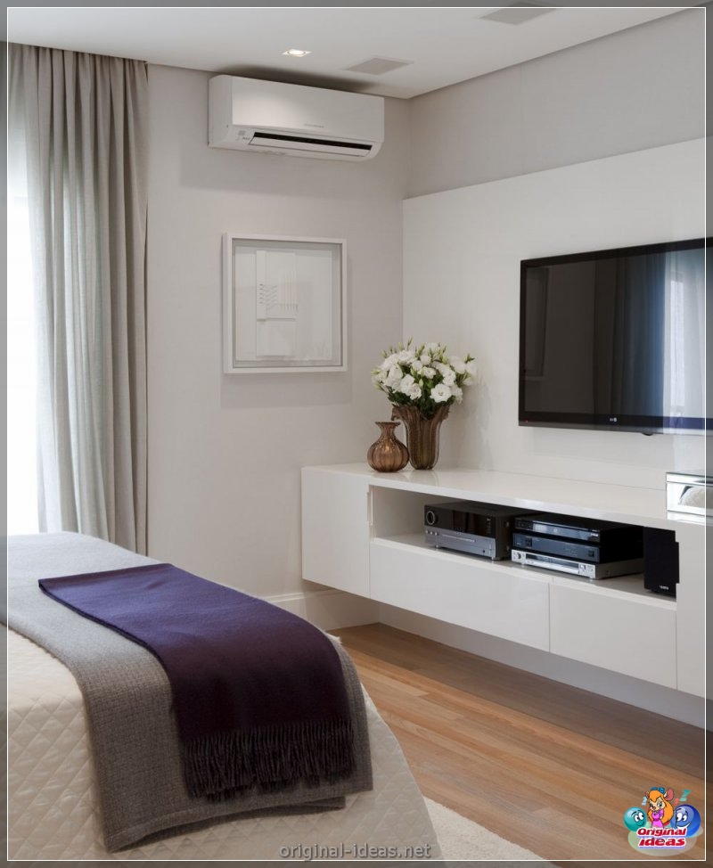 Cómo y dónde colocar un televisor en el dormitorio: revisión de las mejores soluciones + fotos con instrucciones (cómo, televisor, dormitorio, soluciones) Cómo y dónde colocar un televisor en el dormitorio: revisión de las mejores soluciones + fotos con instrucciones