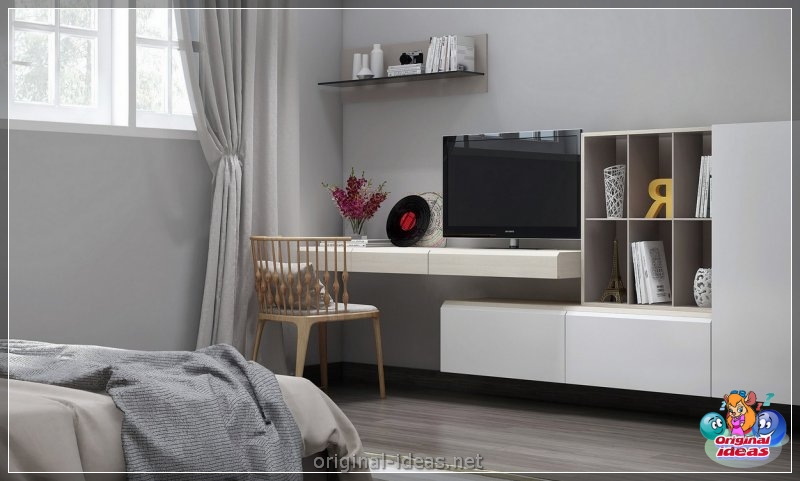 Cómo y dónde colocar un televisor en el dormitorio: revisión de las mejores soluciones + fotos con instrucciones (cómo, televisor, dormitorio, soluciones) Cómo y dónde colocar un televisor en el dormitorio: revisión de las mejores soluciones + fotos con instrucciones