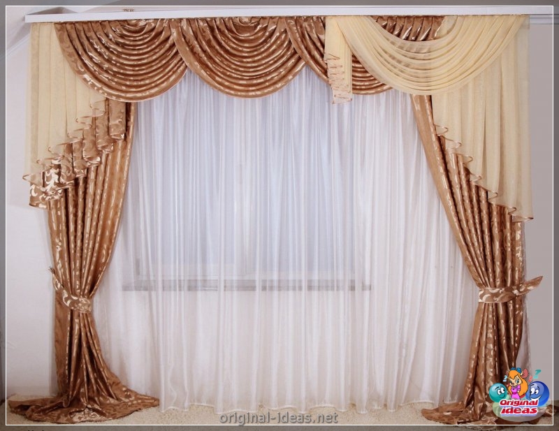 Lambrequines en la sala de estar - 120 fotos con las mejores colecciones de diseño! (lambrequines, sala, estar, diseño, cortinas pueden hacer, Cortinas sala estar) Lambrequines en la sala de estar - 120 fotos con las mejores colecciones de diseño!