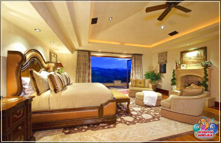 design della casa Design camera da letto di lusso con mobili eleganti e letto