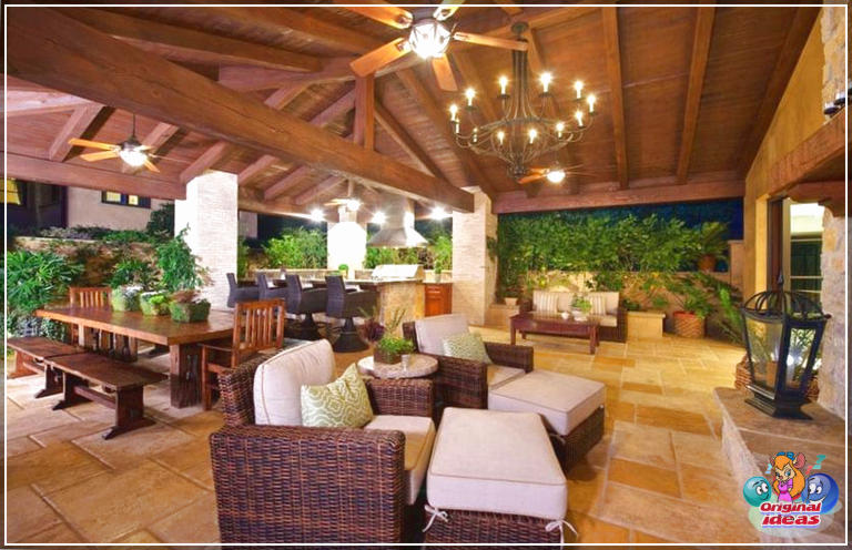 design della casa Patio esterno in casa in stile italiano
