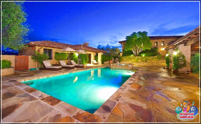 design della casa Bella piscina in casa in stile italiano