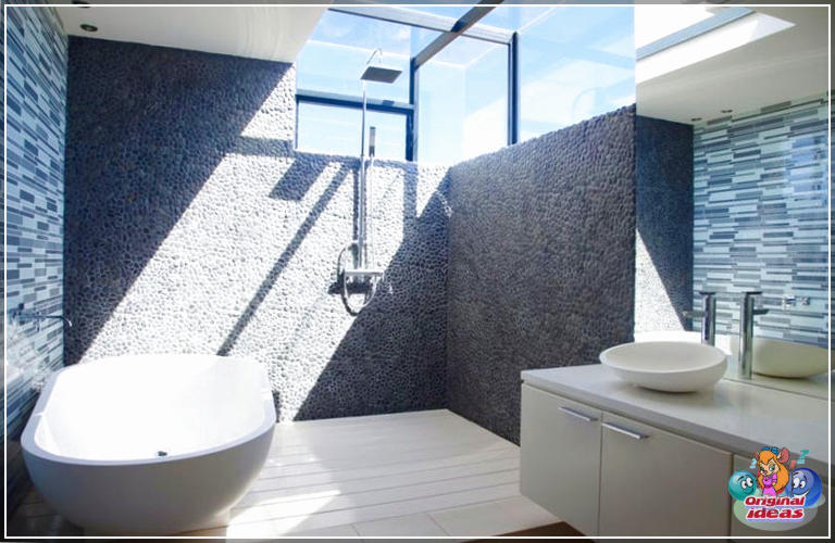 40 idées de design de salle de bain moderne (photos) () Salle de bain moderne avec puits de lumière