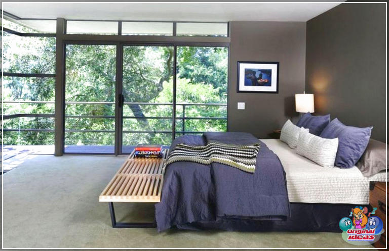 chambre à coucher Chambre masculine avec peinture gris foncé