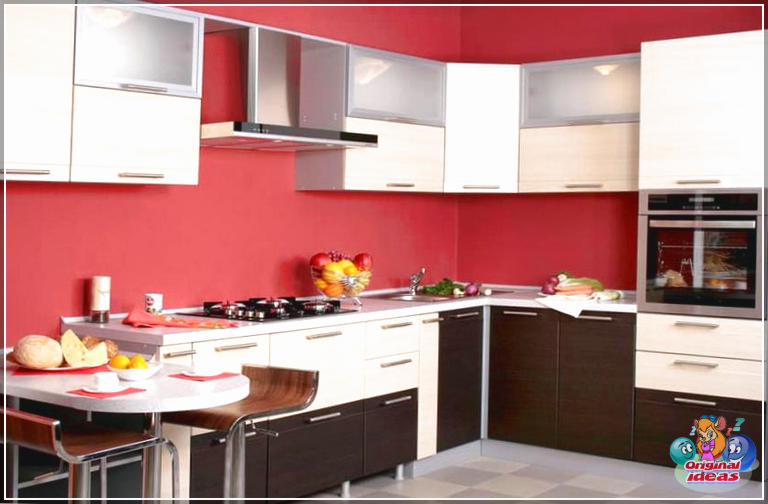 petit Petite cuisine design de couleur rouge noir blanc