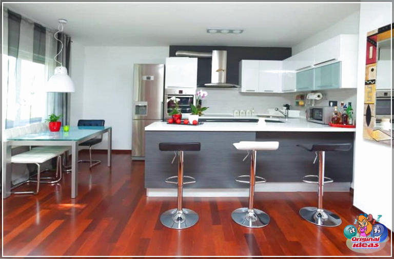petit Petite cuisine moderne en forme de U