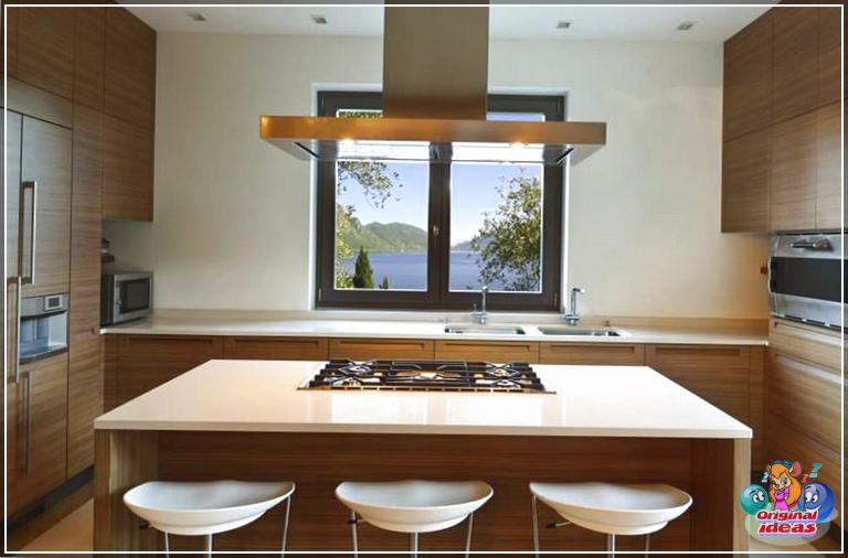 cuisine moderne Cuisine élégante avec vue sur le lac