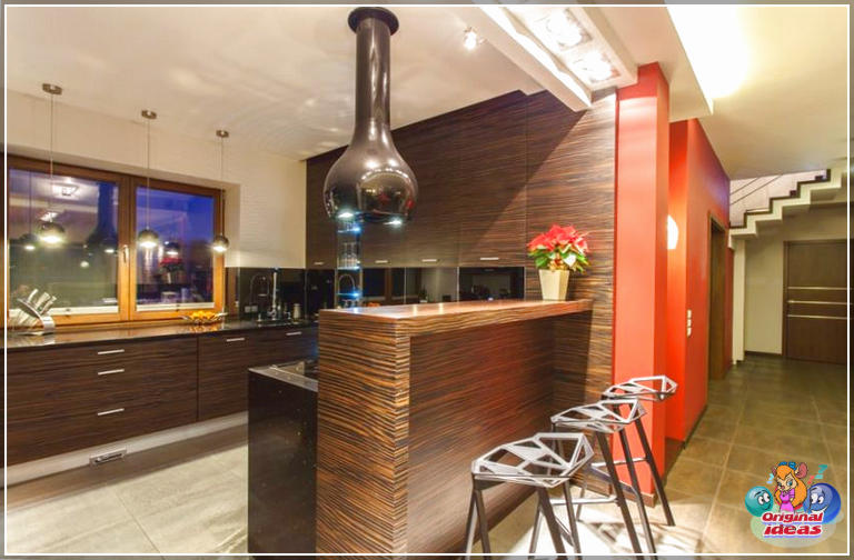 cuisine moderne Conception de cuisine Zebrawood avec des finitions modernes
