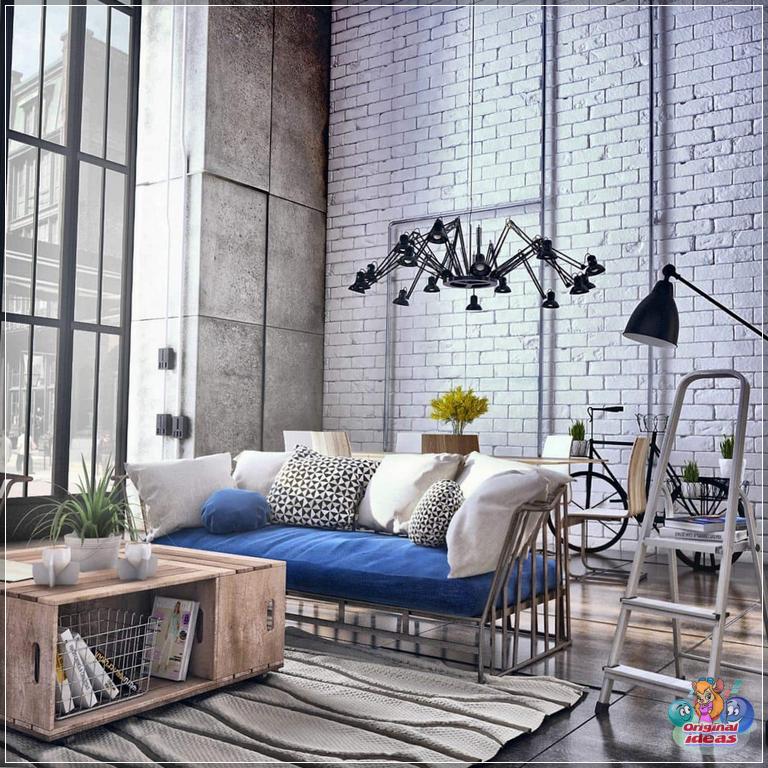 Интересная люстра в гостиной не останется без внимания