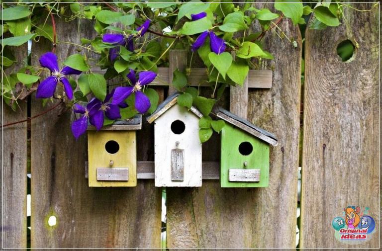 DIY crafts for the garden (35 photos) | Best Ideas. () Beautiful birdhouses in the form of small houses, made from second-rate lumber, will be a great home for feathered friends