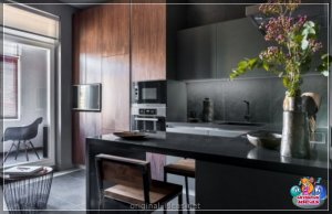 Чорная кухня: аптымальныя рашэнні і ідэі для чорных камбінацый на кухні (100 фотаздымкаў)