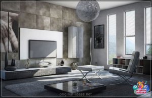 Шэрая гасціная: 100 фотаздымкаў выбару мэблі, падлогі, сцен і столі ў шэрым