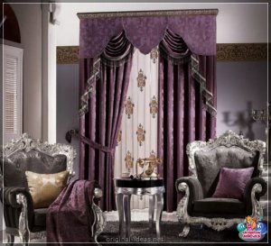 Фіялетавыя шторы - 115 фотаздымкаў варыянтаў выкарыстання і агляд лепшых камбінацый