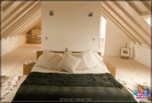 Спальня на гарышчы: дызайн інтэр'еру, лепшыя ідэі, фатаграфіі, варыянты дызайну