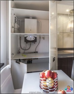 Як схаваць трубы на кухні - гэта агляд самых папулярных і практычных метадаў зносін (80 фотаздымкаў)