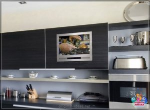 Тэлевізар на кухні: 130 фотаздымкаў, як размясціць кампетэнтны тэлевізар