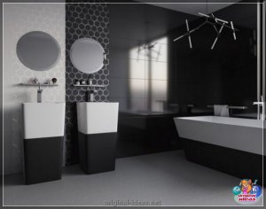 Чорная ванная пакой - 130 фотаздымкаў і відэа апісанне асаблівасцей дызайну ваннай пакоі ў чорных ко...