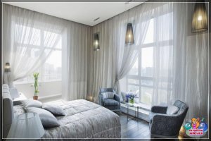 Цюль у спальні - 150 фотаздымкаў стыльнага і ўтульнага дызайну цюлю ў інтэр'еры спальні