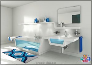 Кілімок ваннай - 70 фотаздымкаў арыгінальных дызайнерскіх рашэнняў