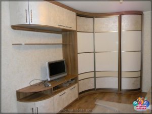 Радыяльныя шафы - 65 фотаздымкаў новых прадуктаў гатовай мэблі ў інтэр'еры