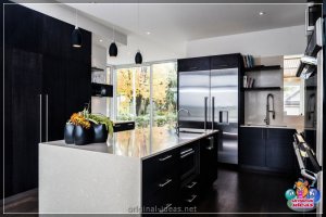 Чорна -белая кухня - 75 фотаздымкаў стыльнага дызайну і гармоніі камбінацыі